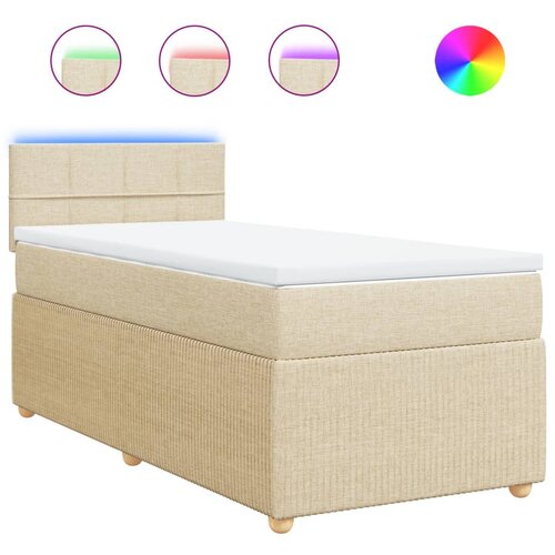 vidaXL Krevet s oprugama i madracem krem 100 x 200 cm od tkanine Cijene