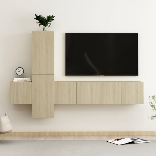  5-dijelni set TV ormarića boja hrasta sonome od iverice Slike