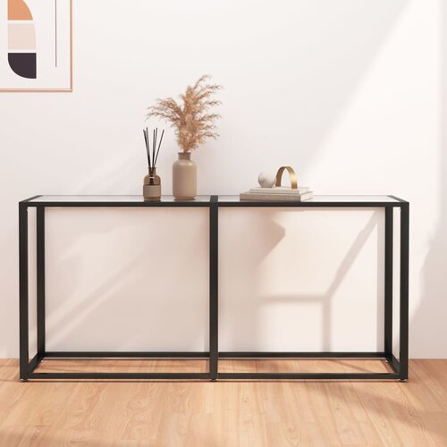  The Living Store Konzolna mizica prozorna 160x35x75,5 cm kaljeno steklo - Konzolna Mizica, (21451946) Slike