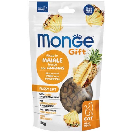 Monge gift fussy cat pork & pineapple - mini mesne poslastice (50g) Cene