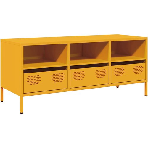 Maison Chic TV omarica - TV stojalo - Televizijska omarica gorčično rumena 101,5x39x43,5cm hladno valjano jeklo, (21701728) Cene