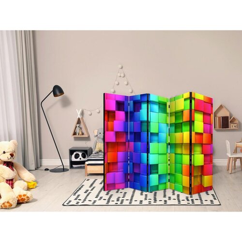 Artgeist Paravan Colourful Cubes I, 5-Delni, Dvostranski Slike