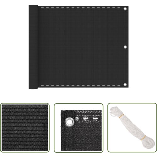  The Living Store Balkonsko Platno HDPE 75x400 cm Antracitne Barve - Balkonsko Platno, (21742662) Cene