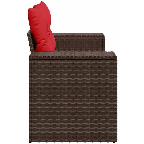  Vrtna sofa s jastucima za 2 osobe, smeđa, poliratan Slike