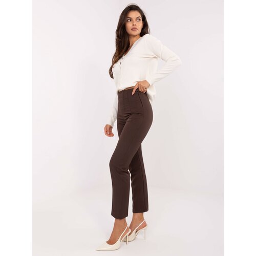 RUE PARIS Pants-IT-SP-FL9069.00-dark brown Slike