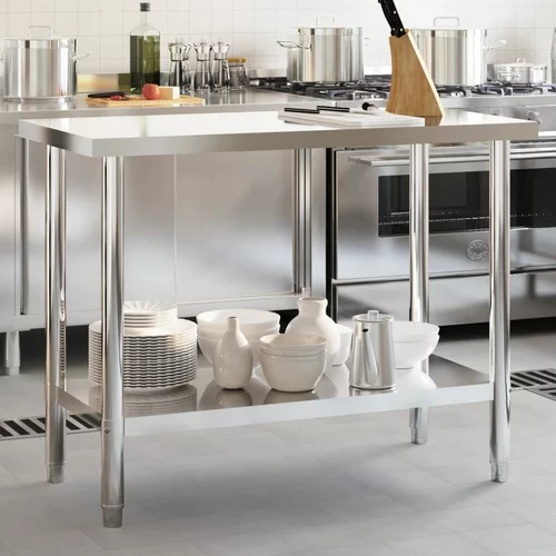 vidaXL Kuhinjska delovna miza 110x55x85 cm nerjaveče jeklo
