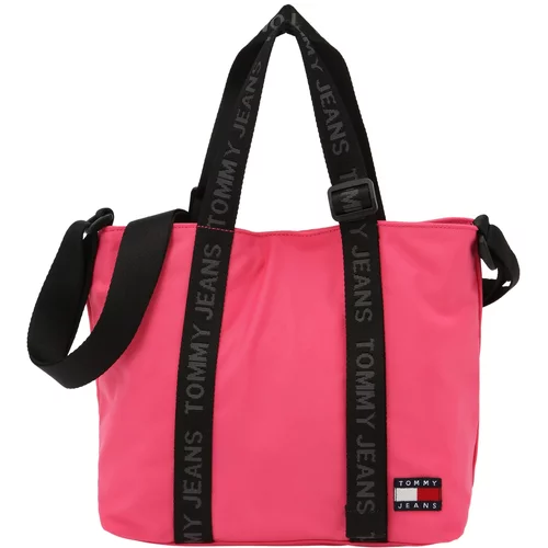 Tommy Jeans Nakupovalna torba 'Essential' siva / svetlo roza / rdeča / črna
