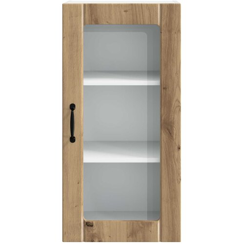  Zidni stakleni ormarić Umjetnički hrast 40 x 31 x 80 cm Slike