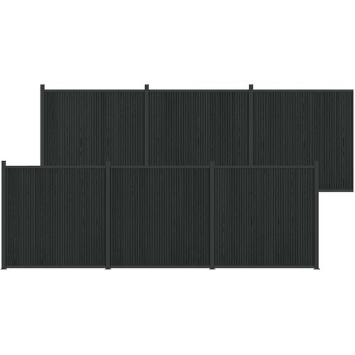 vidaXL Panel ograde 6 kom. 1055 x 186 5 cm WPC i aluminij Crna - Crna 1045 x 186 cm Cene