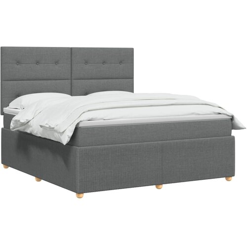  Boxspring krevet s madracem Tamnosiva 160 x 200 cm Tkanina - Tamnosiva 160 x 200 cm Prošiveno gumbima Cene