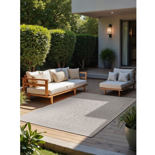 NORTHRUGS Sivo-slonoko&amp;scaron;čena notranja in zunanja preproga 200x290 cm Duet Kona &amp;ndash; Slike