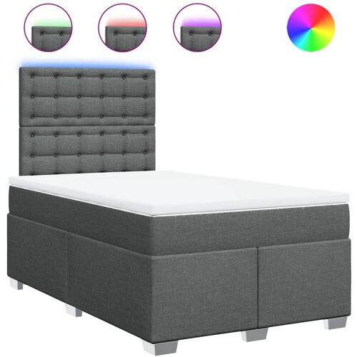 vidaXL Box spring postelja z vzmetnico temno siva 120x190 cm blago, (21321277) Cene