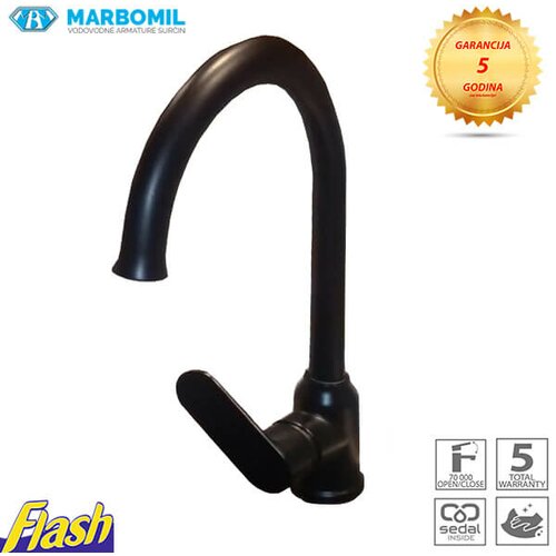 Marbomil jednoručna crna slavina za sudoperu (2 cevi) - afro Cene