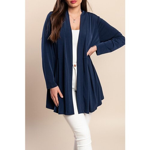 Fenzy Plus Size Kardigan Z Dolgimi Rokavi, Temno Modra Cene
