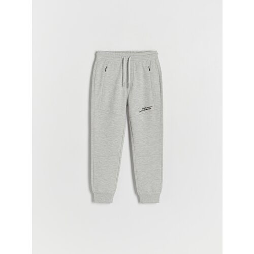 Reserved - Sportske jogger hlače s patentnim zatvaračima - light grey Slike