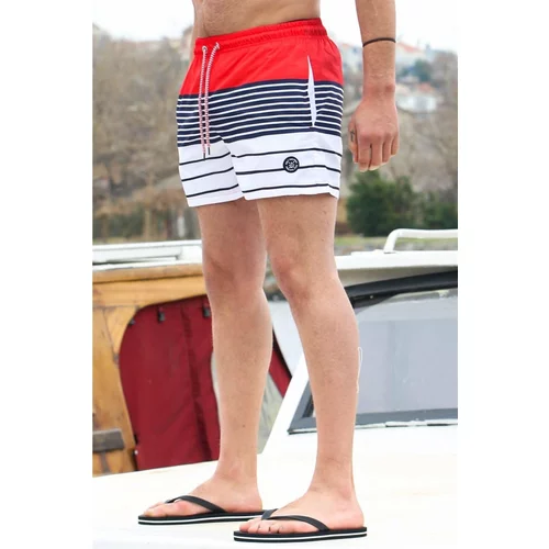 Madmext Swim Shorts - Multicolor - Striped