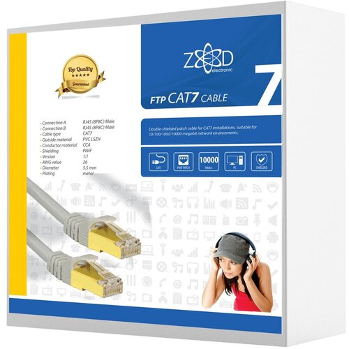 Zed Electronic Mrežni FTP kabel, CAT7, dužina 15.0 metara - FTP7/15 Slike