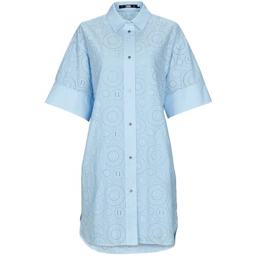 Karl Lagerfeld BRODERIE ANGLAISE SHIRTDRESS Blue Slike