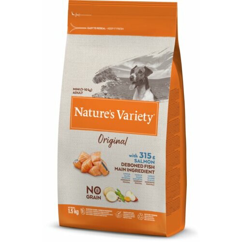 Nature's Variety original grain free hrana za pse adult mini - salmon 7kg Slike