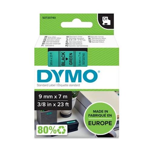 Dymo Trak D1 40919, 9 mm / 7 m (črno/zelen), original Slike