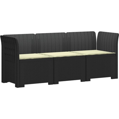  Dvosjedni vrtni sofa s jastucima u ratan izgledu PP Antracit Cene