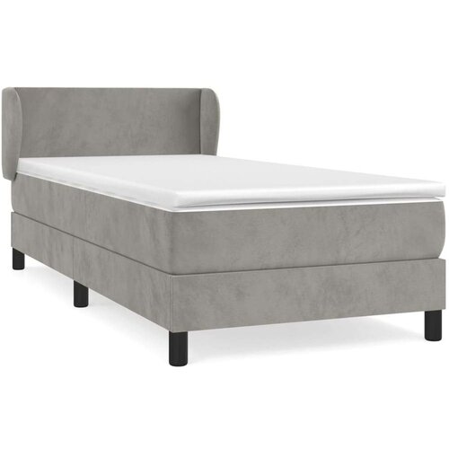 Box spring krevet s madracem svjetlosivi 90x190 cm bar&amp;scaron;unasti Slike