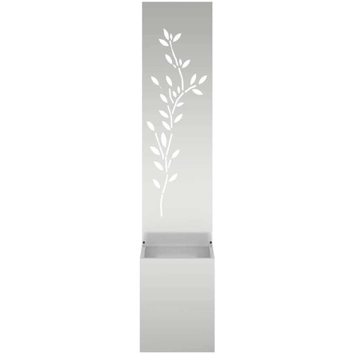 VidaXL Privatnost u vrtu Cvjetni Srebrno 32 x 140 cm Pocinčani čelik Slike