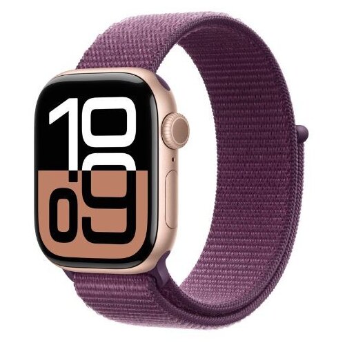  Apple Watch Series 10 GPS 46mm Rose Gold Aluminium Case+Plum SportLoop MWWV3 Slike