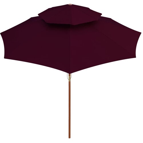  Suncobran s dvije razine i drvenim stupom 270 cm bordo Slike