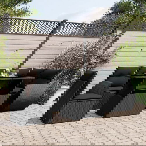 vidaXL 6-dijelni set vrtnih sofa s jastucima crni od poliratana Cijene