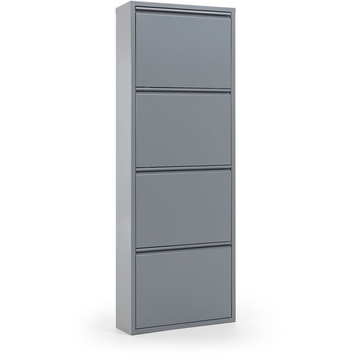 Kave Home sivi metalni cipelar s 4 preklopne ladice Rox Cijene