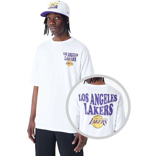 New Era mu&amp;scaron;ka Los Angeles Lakers Script Oversized majica Slike