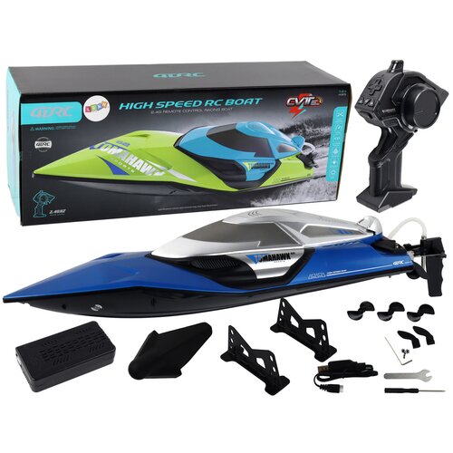  Gliser na daljinsko upravljanje sa svjetlosnim efektima Motorboat R/C 2.4G 30 km/h - plavi Slike