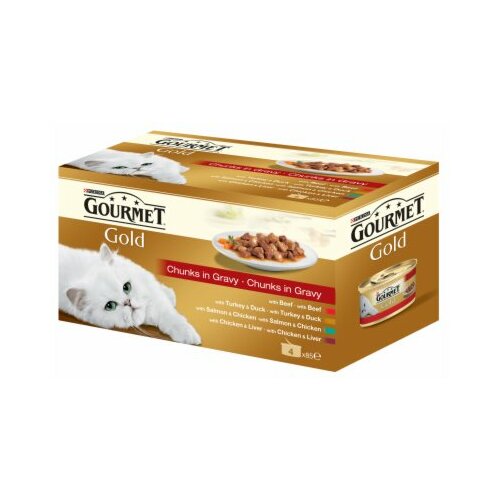 Purina gourmet gold hrana za mačke govedina 4x85g Slike