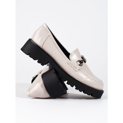 marka niezdefiniowana Elegant gray loafers on the Shelovet platform Slike