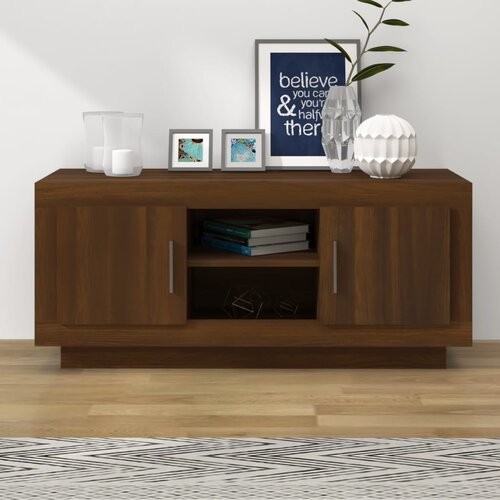 VidaXL TV omarica rjavi hrast 102x35x45 cm konstruiran les Slike