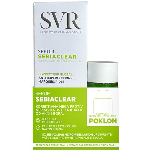 SVR Sebiaclear Serum, 30 ml +Micro-peel losion, 30 ml PROMO SET Cene