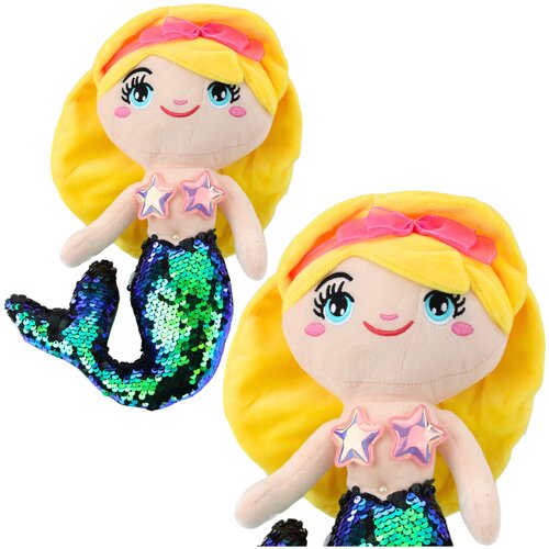  Plush Mermaid Cuddly Toy Tail Sequins Green 30cm Cijene