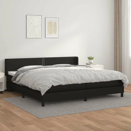 Box spring postelja z vzmetnico črna 200x200 cm umetno usnje, (20724644)