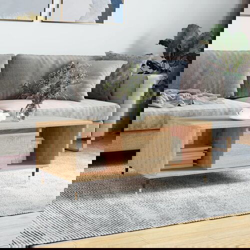 vidaXL Klubska mizica sonoma hrast 90x50x36,5 cm inženirski les Cene