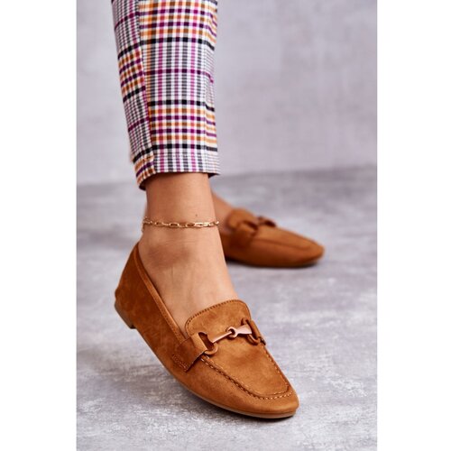 Kesi Suede loafers with decoration Camel Santi Cene