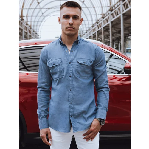 DStreet Men's Blue Denim Shirt