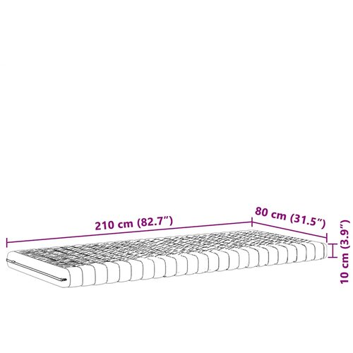  Madrac od pjene bijeli 80 x 210 cm 7 zona tvrdoća 20 ILD Slike