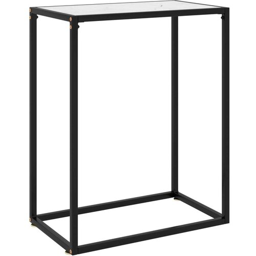 vidaXL Konzolna mizica bela 60x35x75 cm kaljeno steklo Cene