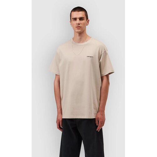 Carhartt WIP Script Embroidery T-shirt fleur de sel / black Cene