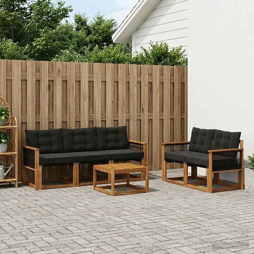  Set vanjskih sofa 6 kom. Prirodna i crna Cijene