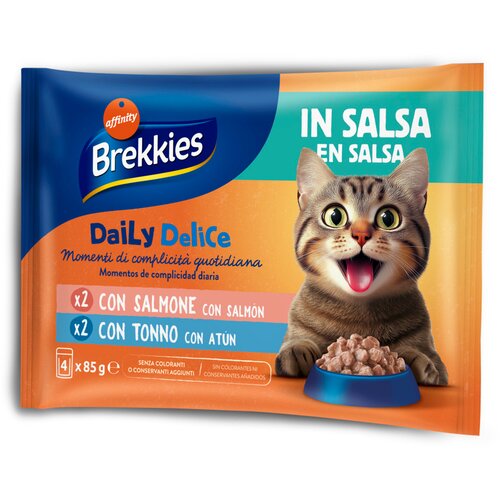  Ekonomično pakiranje Brekkies Daily Delice 24 x 85 g - Losos i tunjevina u umaku Cijene