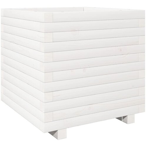  Vrtna sadilica bijela 50 x 50 x 49,5 cm od masivne borovine Slike