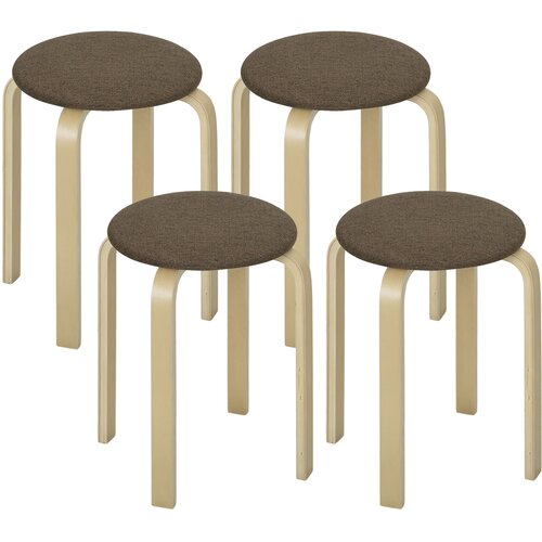 HOMCOM tabure leseni material, poliester 40D x 40&Scaron; x 45V cm rjavo, (5000235460) Cene