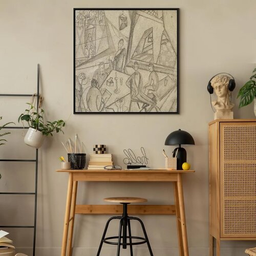  Slika - Frida Kahlo &amp;ndash; Frida and Her Contemporaries 40x40 U crnom drvenom okviru Slike